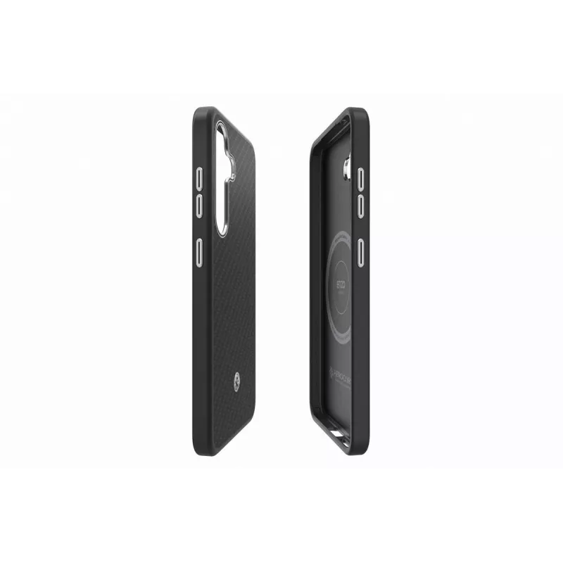 Samsung GP-FPS936PGABW Enzo Aramid Case für Galaxy S25 Plus, Schwarz Silber