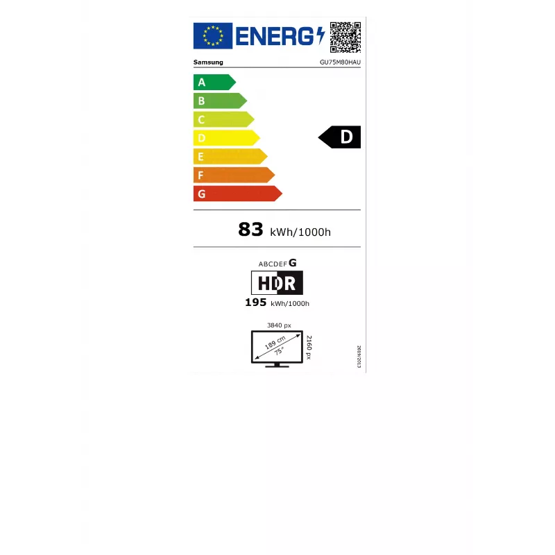 Samsung GU75M80HAUXZG 75-Zoll-4K-Ultra-HD-LED-Smart-TV (Tizen, HDR10+, 20-W-Lautsprecher, VESA 400x300)