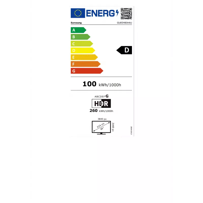 Samsung GU85M80HAUXZG 85 Zoll 4K Ultra HD Smart LED TV (2024) - Tizen, 400x300 VESA, Wi-Fi, LAN, HDMI