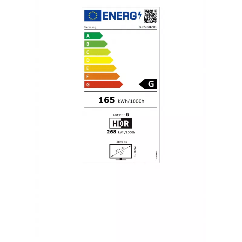 Samsung GU85U7079FUXZG 214 cm (85 inch) 4K UHD Smart TV, 50 Hz, HDR10+, Schwarz