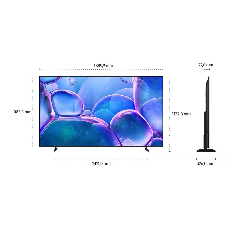 Samsung GU85U7079FUXZG 214 cm (85 inch) 4K UHD Smart TV, 50 Hz, HDR10+, Schwarz