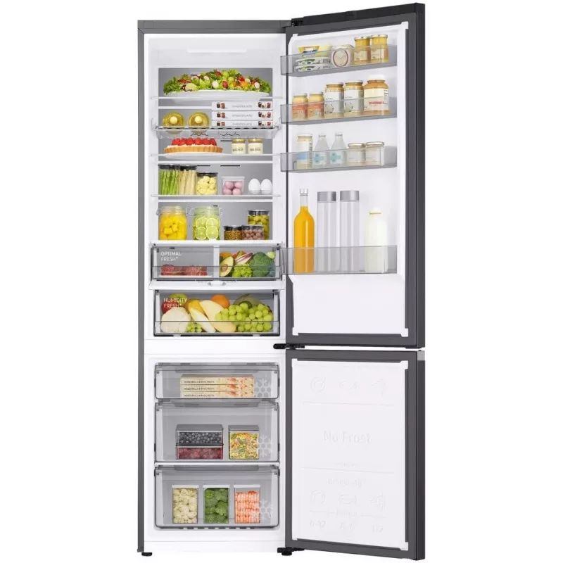 Samsung RB38C705CB1/EF 390L Total No Frost Kühl-Gefrierkombination mit SpaceMax™-Technologie, Digital-Inverter-Kompressor, Energieklasse C, Glam Black