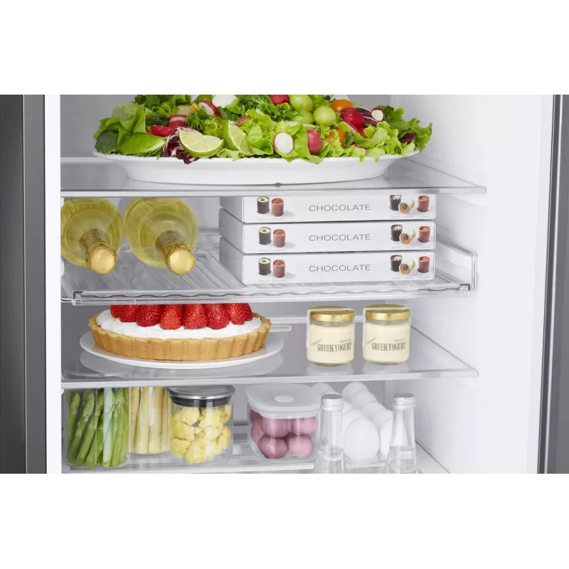 Samsung RB38C7B6BS9/EF Kühl-Gefrierkombination mit Gefrierteil unten, 390L Gesamtvolumen, No Frost, Digital Inverter Kompressor, Edelstahl-Look, Wi-Fi SmartThings