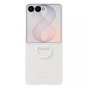 Samsung Silicone Ring Magnet Case für Galaxy Z Flip8, Weiß