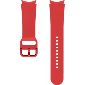 Samsung Sportarmband für Galaxy Watch (20 mm, M/L), Schwarz/Rot Hybrid Leder & Fluorelastomer