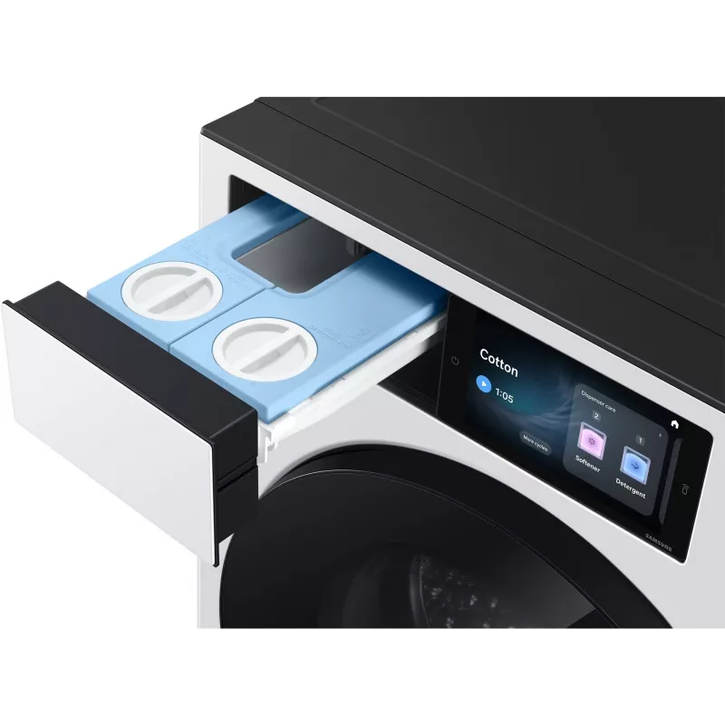 Samsung WF90H09C4WT2 9 kg 1400 U/min Frontlader-Waschmaschine mit Ecobubble-Technologie, Digital-Inverter-Motor, VRT Plus, Diamond Drum, LED-Display, Weiß