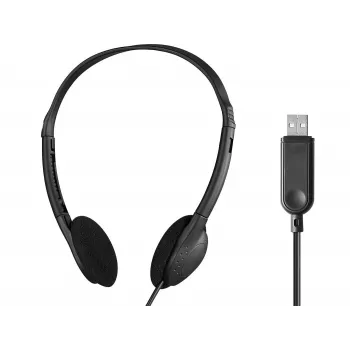 SANDBERG USB-A Over-Ear-Headset mit Bügelmikrofon, Inline-Bedienelementen, Schwarz (Bulk)