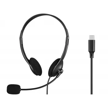 SANDBERG USB-C On-Ear Headset Bulk mit Noise-Cancelling-Mikrofonarm und Inline-Bedienelementen (825-31)