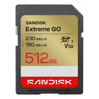 SanDisk Extreme GO SDXC Memory Card 512 GB UHS-I 230 MB/s Read V30 U3