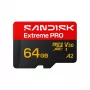 SanDisk Extreme PRO microSDXC 64GB UHS-I U3 V30 Up to 200 MB/s Read