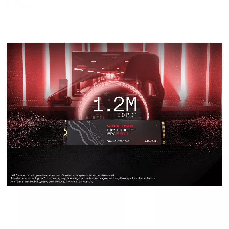 SanDisk Optimus GX PRO 850X 4TB M.2 2280 NVMe PCIe 4.0 SSD mit TCG Opal Verschlüsselung