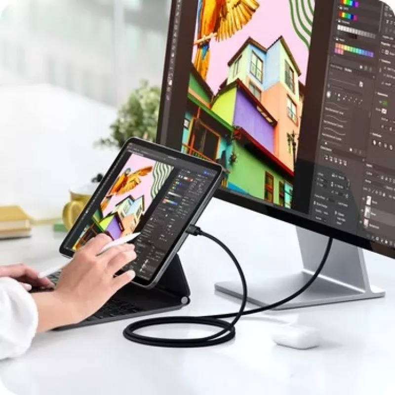 SATECHI Thunderbolt 5 Pro Cable 1m USB-C auf USB-C – 120Gbit/s, 240W, Schwarz