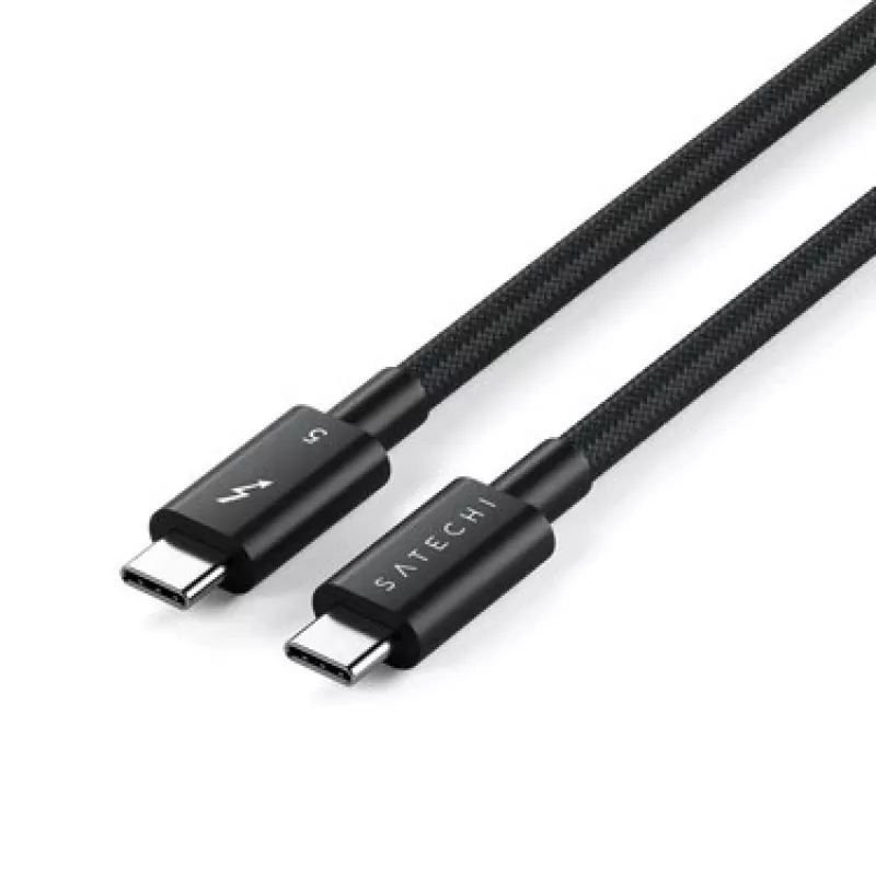 SATECHI Thunderbolt 5 Pro Cable 1m USB-C auf USB-C – 120Gbit/s, 240W, Schwarz