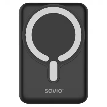 Savio BA-12 Magnetische kabellose Powerbank 10000 mAh Schwarz