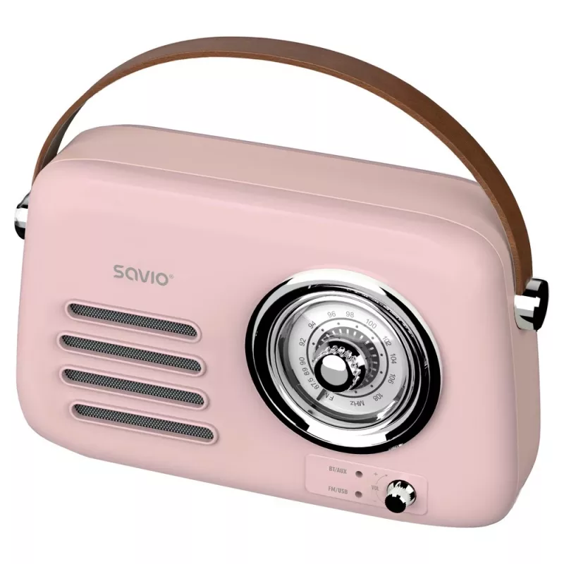 SAVIO RS-03 tragbares Radio FM/AM mit MP3 USB/SD-Wiedergabe, Pink
