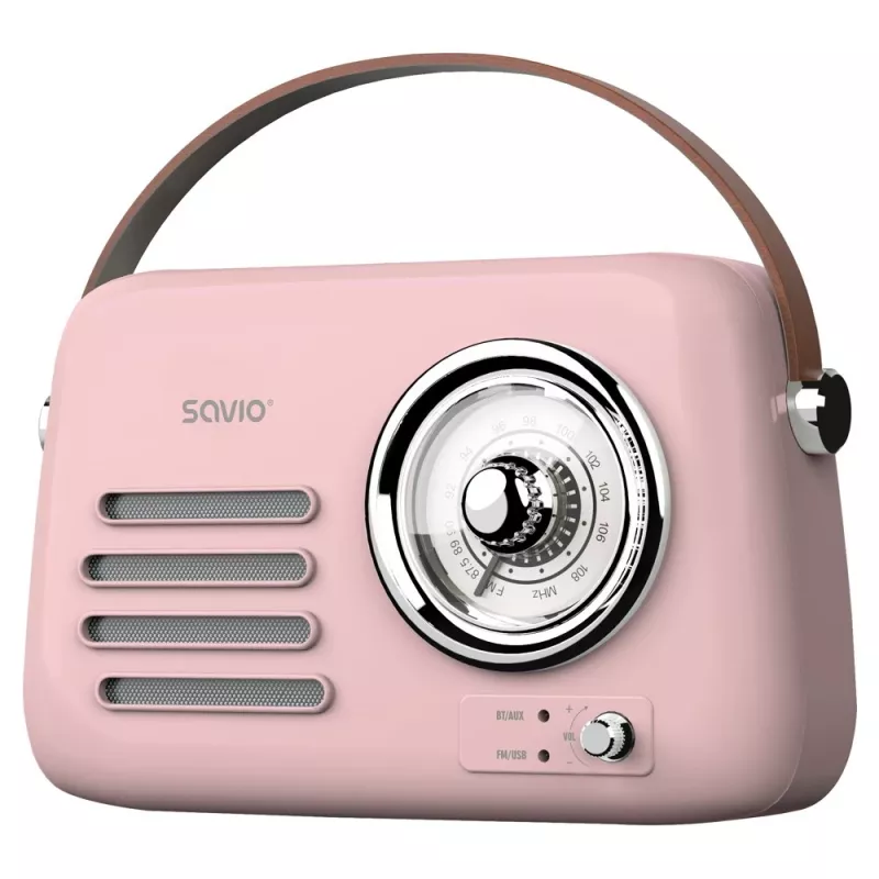 SAVIO RS-03 tragbares Radio FM/AM mit MP3 USB/SD-Wiedergabe, Pink