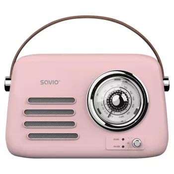 SAVIO RS-03 tragbares Radio FM/AM mit MP3 USB/SD-Wiedergabe, Pink