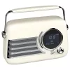SAVIO RS-04 tragbares DAB+ FM-Radio mit wiederaufladbarem Akku, LCD-Display, Dual-Alarm, Schwarz