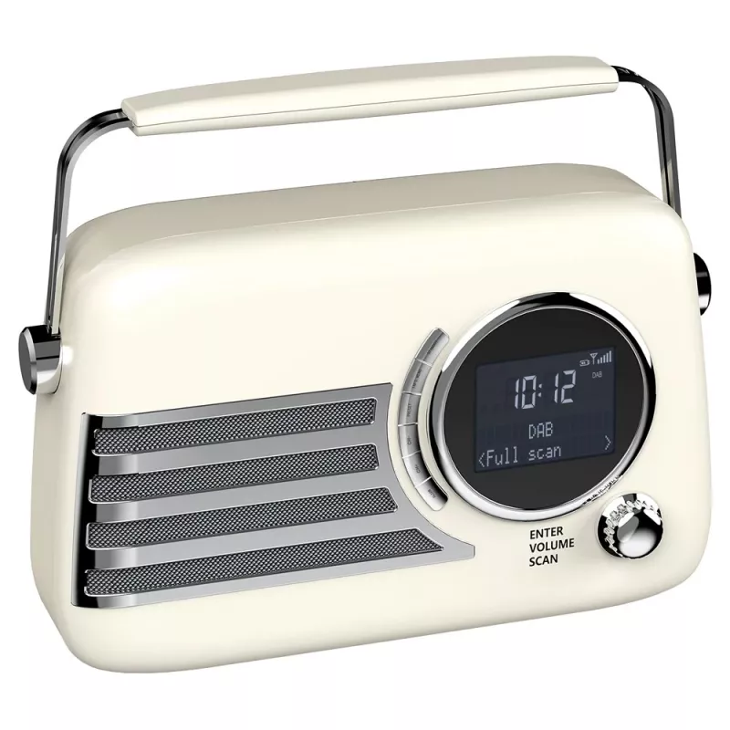 SAVIO RS-04 tragbares DAB+ FM-Radio mit wiederaufladbarem Akku, LCD-Display, Dual-Alarm, Schwarz