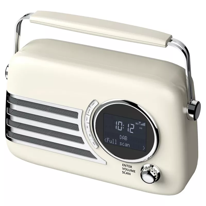 SAVIO RS-04 tragbares DAB+ FM-Radio mit wiederaufladbarem Akku, LCD-Display, Dual-Alarm, Schwarz