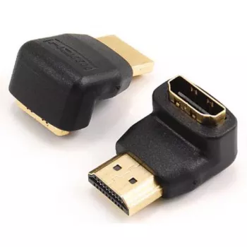 SBOX AD.HDMI-F/M-90/R 90-Grad-Adapter HDMI-Stecker auf HDMI-Buchse, 4K 60Hz, vergoldet, schwarz