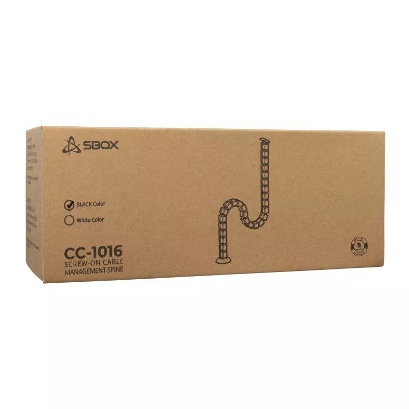 Sbox CC-1016B Kabelmanagement-Spiralschlauch Schwarz 1,5m 16mm