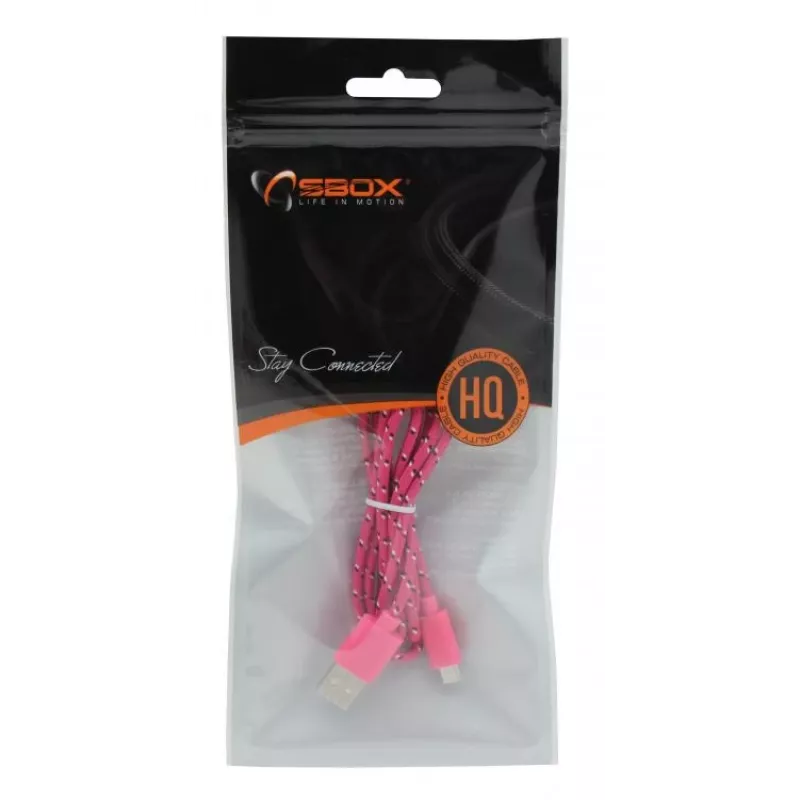 SBOX USB-1031P USB-zu-Micro-USB-Kabel 1m Pink
