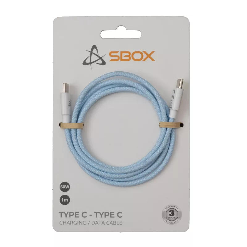 SBOX USB-C auf USB-C Kabel 1m Blau - Laden & Datensynchronisation