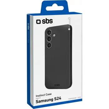 SBS Instinct Hülle für Samsung Galaxy S24 – Schwarze TPU-Rückseitenabdeckung, stoßfest, Kratzschutz, kabelloses Laden kompatibel TEINSTSAS24K
