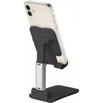 SBS Mobile TASTAND Universeller faltbarer Geräteständer für E-Reader, Smartphones und Tablets bis 12 Zoll – Schwarz & Silber