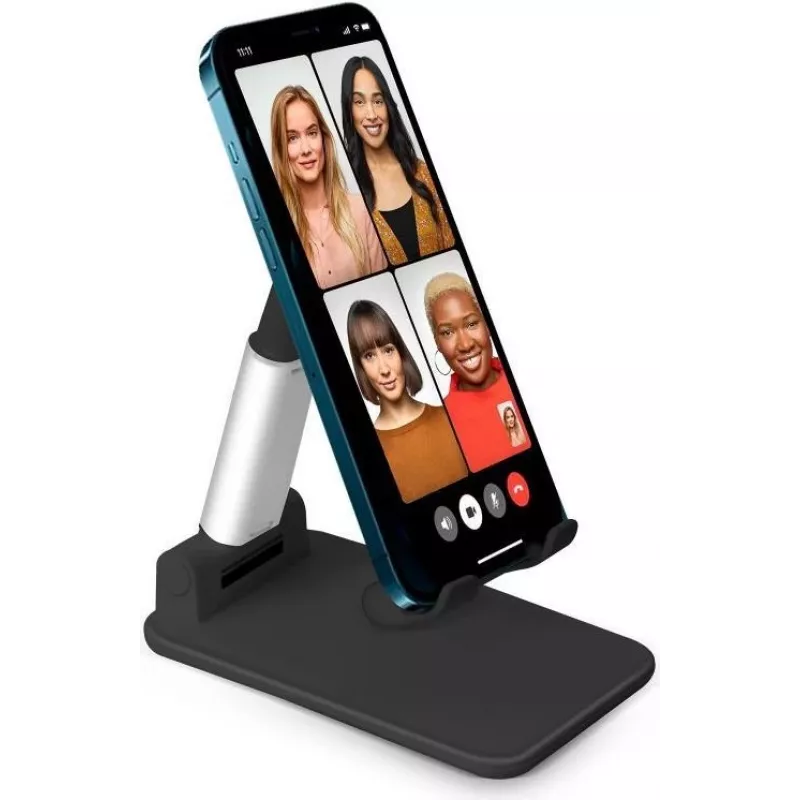 SBS Mobile TASTAND Universeller faltbarer Geräteständer für E-Reader, Smartphones und Tablets bis 12 Zoll – Schwarz & Silber