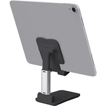 SBS Mobile TASTAND Universeller faltbarer Geräteständer für E-Reader, Smartphones und Tablets bis 12 Zoll – Schwarz & Silber