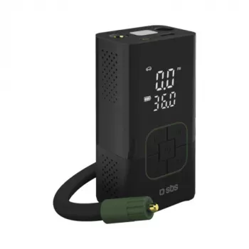 SBS Tragbarer Luftkompressor mit Powerbank, 3600mAh, Schwarz