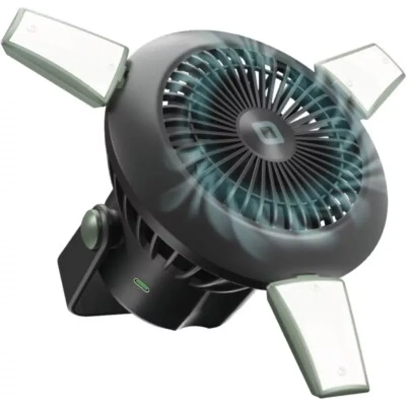SBS Tragbarer Ventilator mit 4000mAh Powerbank, LED-Licht und Solarladung