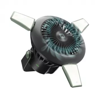 SBS Tragbarer Ventilator mit 4000mAh Powerbank, LED-Licht und Solarladung
