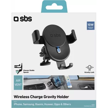 SBS TESUPWIR10CLIPSTG 10W Kabellose Auto-Ladehalterung - Schwarz