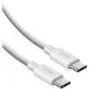 SBS USB-C auf USB-C Nylon-Geflechtkabel 2m 100W Weiß