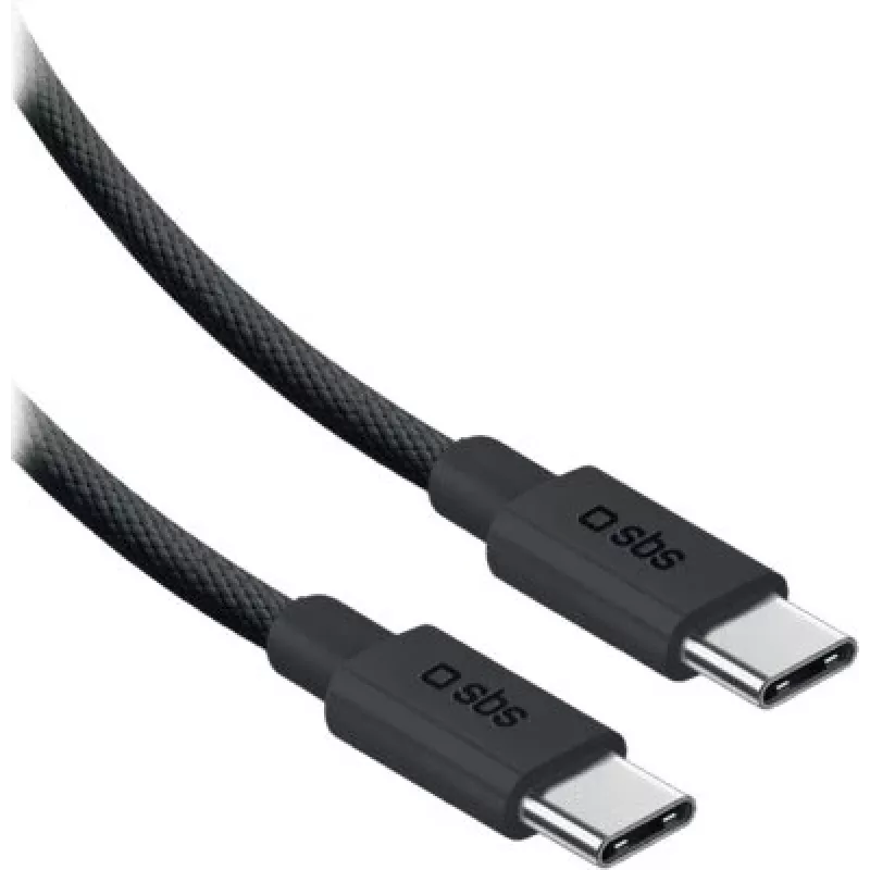 SBS USB-C auf USB-C Nylonkabel 2m 240W Schwarz