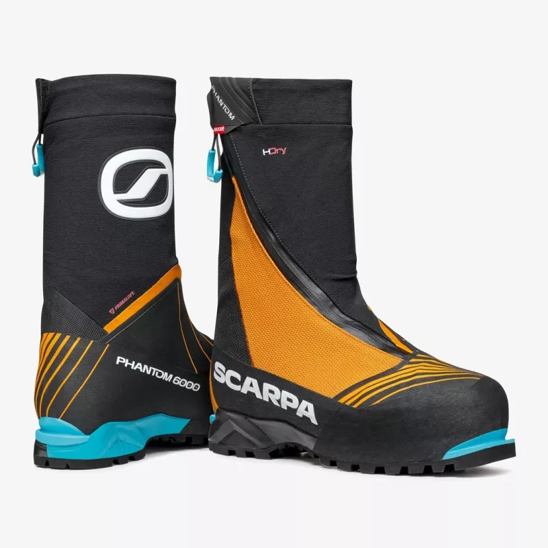Scarpa Phantom 6000 HD Mountaineering Boots - Black/Bright Orange - Size EU 46