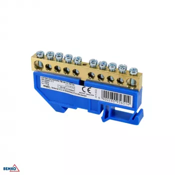Schelinger 8x12 Reihenklemme 10-polig Blau für DIN-Schiene