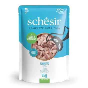 SCHESIR Thunfisch in Gelee Nassfutter für Katzen - 85 g Dose