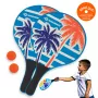 SCHILDKRÖT Beach-Paddle-Ball-Set, 4-teilig, 2 lackierte Holzschläger, 2 Gummibälle, 378 mm 970157