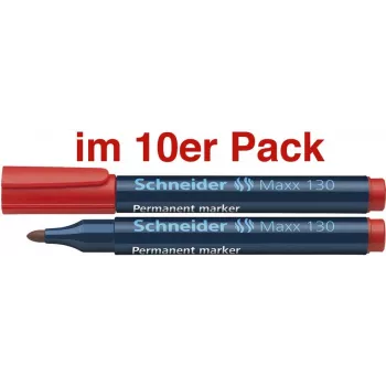 Schneider 130 Permanentmarker Rot Rundspitze 1,0-3,0 mm Nachfüllbar 113002