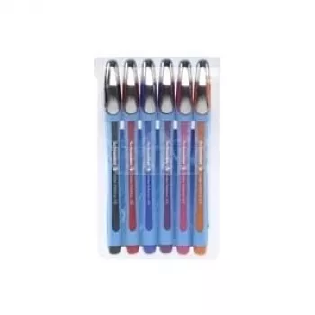 Schneider Slider Memo XB Kugelschreiber-Set - 6 verschiedene Farben (Schwarz, Blau, Rot, Grün, Orange, Violett) - Extrabreite 1,4 mm Edelstahlspitze - Viscoglide Schnelltrocknende Tinte 150296