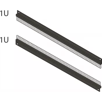 SCHROFF Bürstenleistenpanel 1U mit 2 Kabeleinführungen, Schwarz RAL 9005 64230096