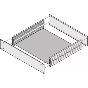 SCHROFF Gehäuseplatte 390D für EuropacPRO Subracks, 3U, 84 HP, Stahl, verzinkt, 390 mm tief 20860111