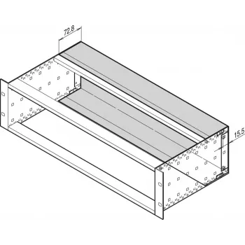 Schroff Rückwand für Subrack, 3U 84HP, 220 mm Tiefe, Stahl, Verzinkt 34561752