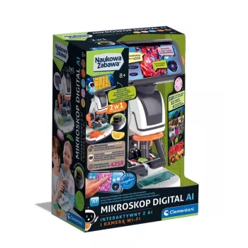 Scientific Fun Interaktives Digitalmikroskop mit KI und Wi-Fi-Kamera Clementoni 50406