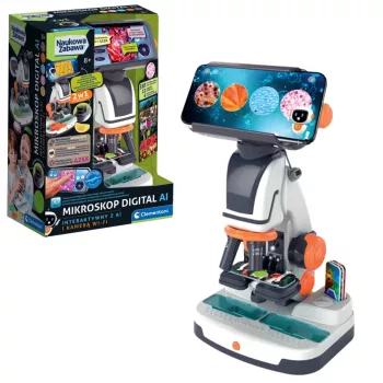 Scientific Fun Interaktives Digitalmikroskop mit KI und Wi-Fi-Kamera Clementoni 50406