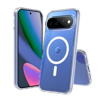 SCREENOR Bumper Case für Google Pixel 11 Pro XL – Magnetisch MagSafe-kompatibel, Transparent mit schwarzem Rahmen, TPU/PC